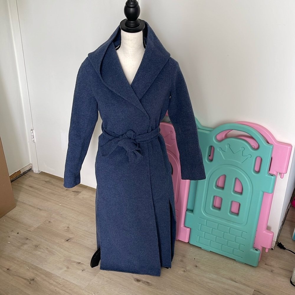 Long Blue Wool Coat